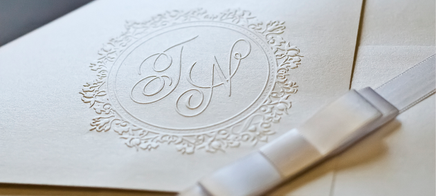 Relevo seco em convites Relevo seco em convites